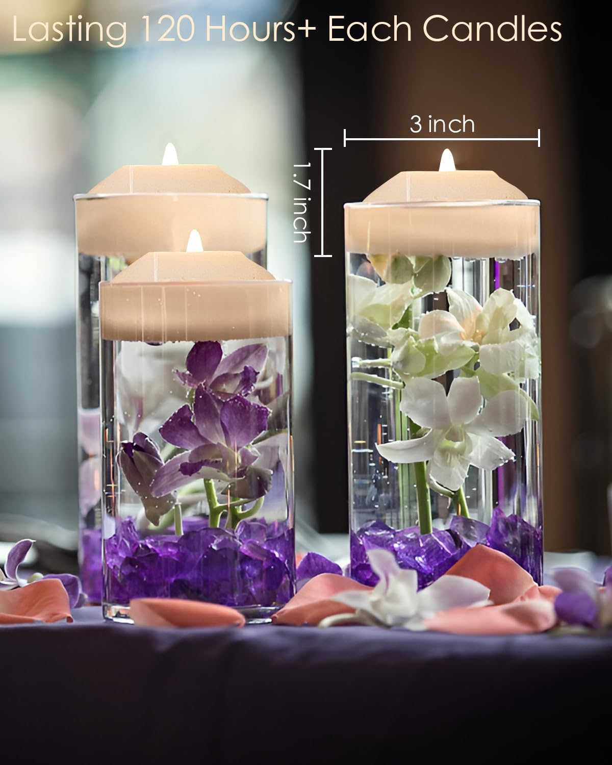 Ardux 12 Pcs Led Floating Candles   3 Inch Flameless Plastic Floating Tea Lights For Bathtub Swimming Pool Vase Centerpiece Deco